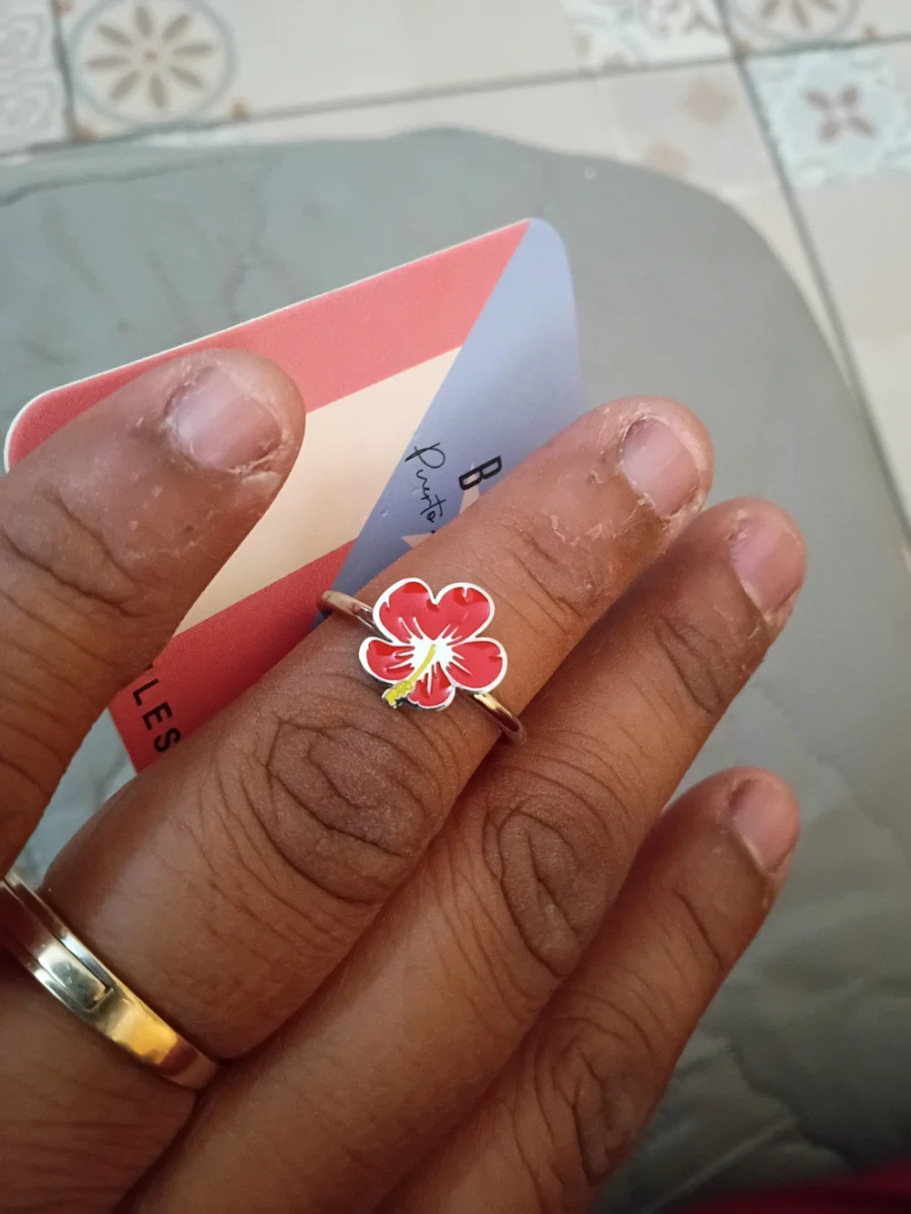 Stainless Steel Amapola Ring - Size 9